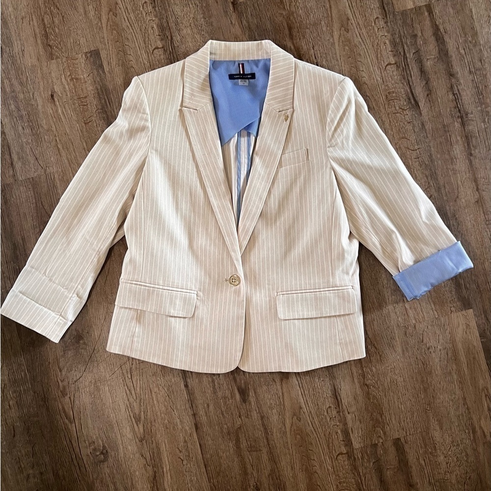 Women’s Tommy Hilfiger One Button Pinstripe Blazer